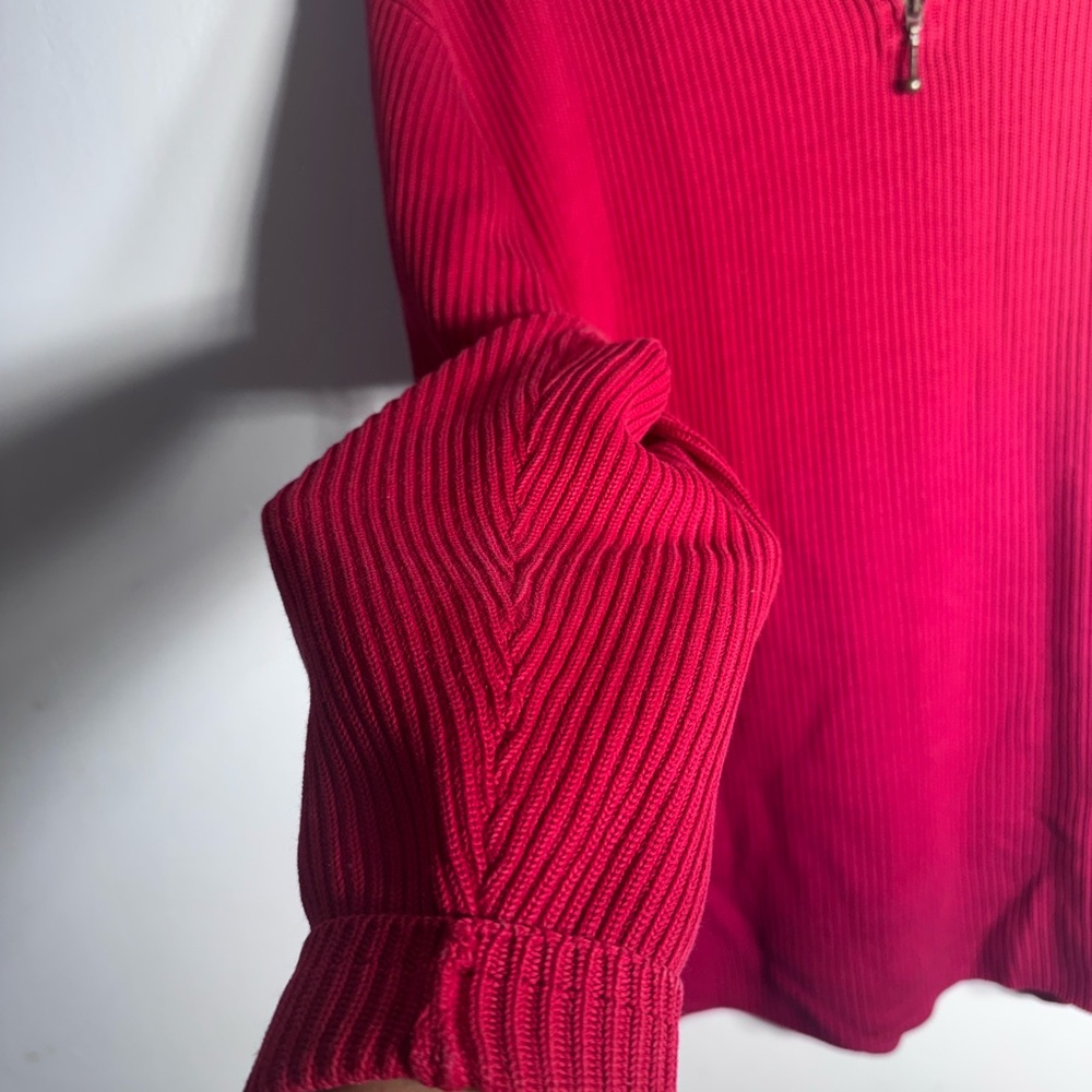 Review Fuchsia Ribbed Half-Zip Sweater - Picture 4 of 6